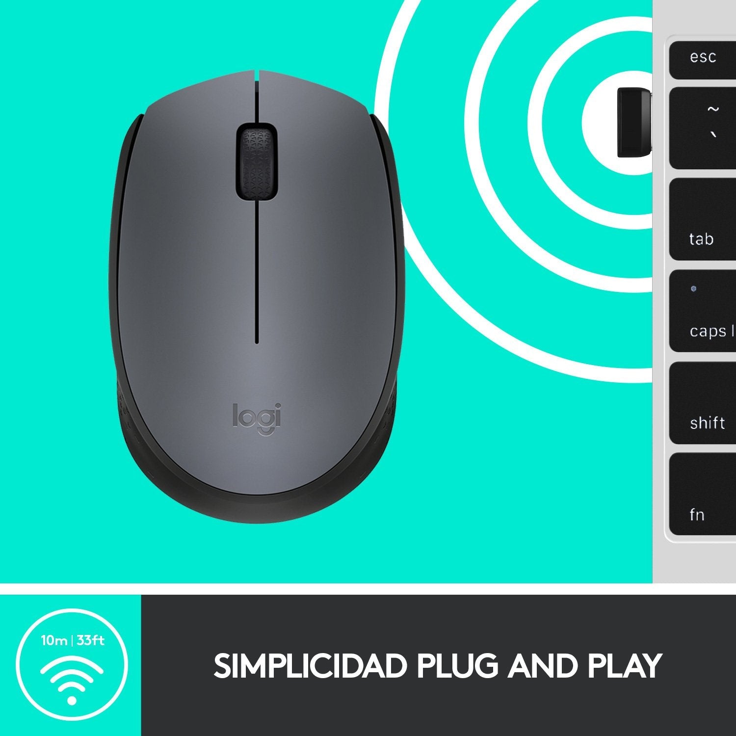 EAN 5099206062887 - Logitech M170 Grey-K ratón Oficina Ambidextro RF inalámbrico Óptico 1000 DPI imagen 14