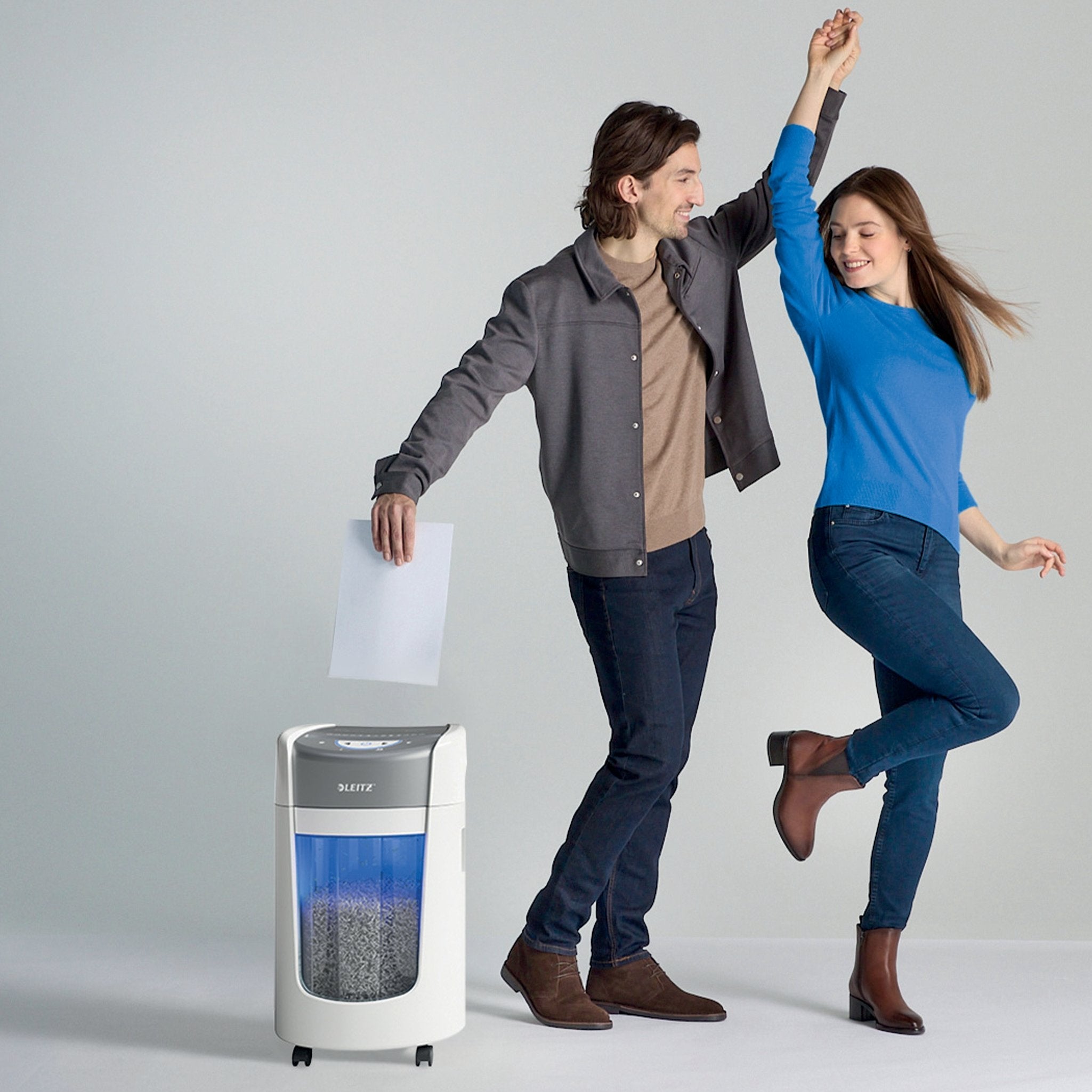 Leitz Iq Optimax Home Office 225 Triturador De Papel Microcorte 58 Db Gris, Blanco