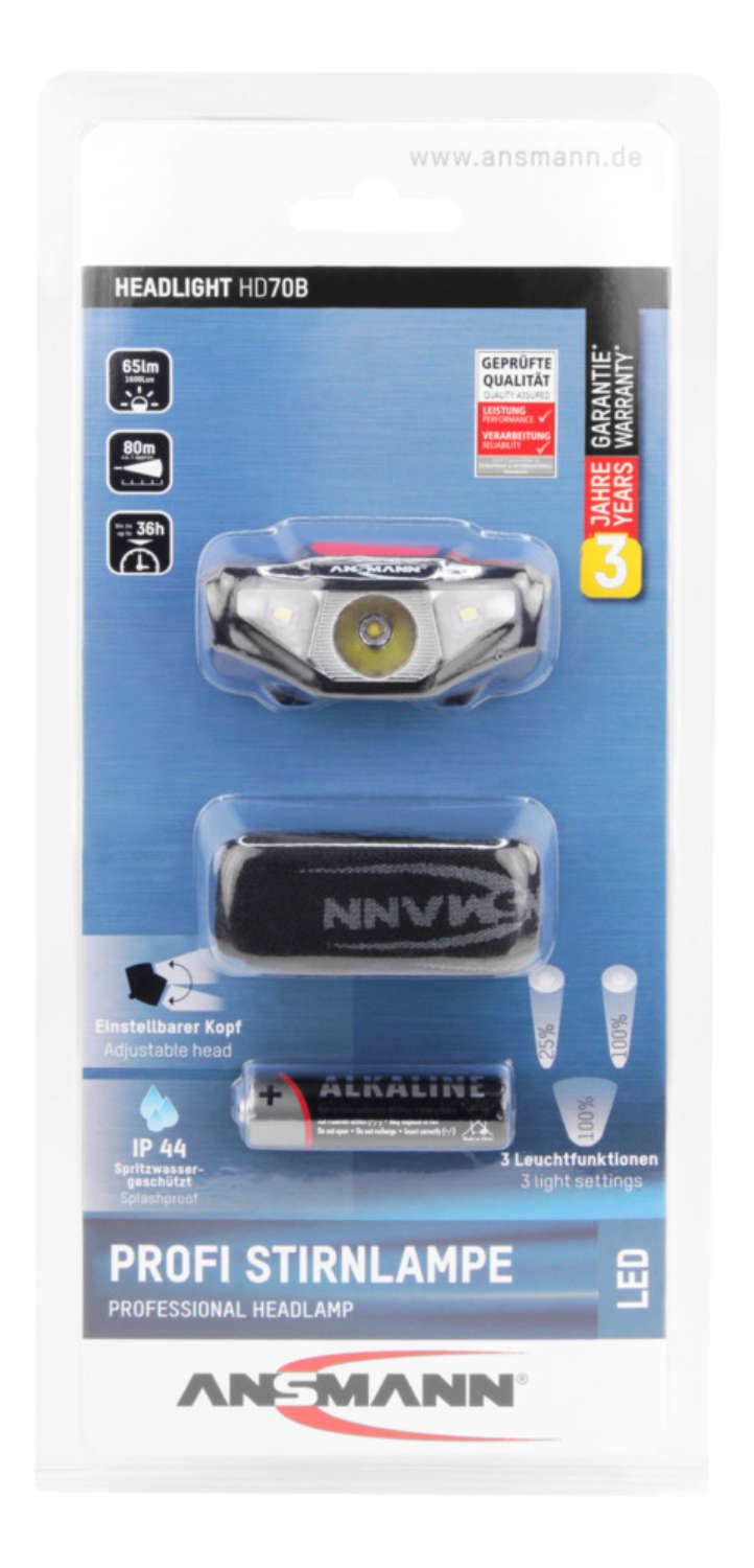 Linterna Ansmann 1600-0260, Luz De Led Negro