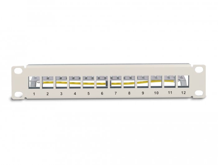 Delock 10? Keystone Patchpanel 12 Port Mit Entlastungsschiene 1 He Grau