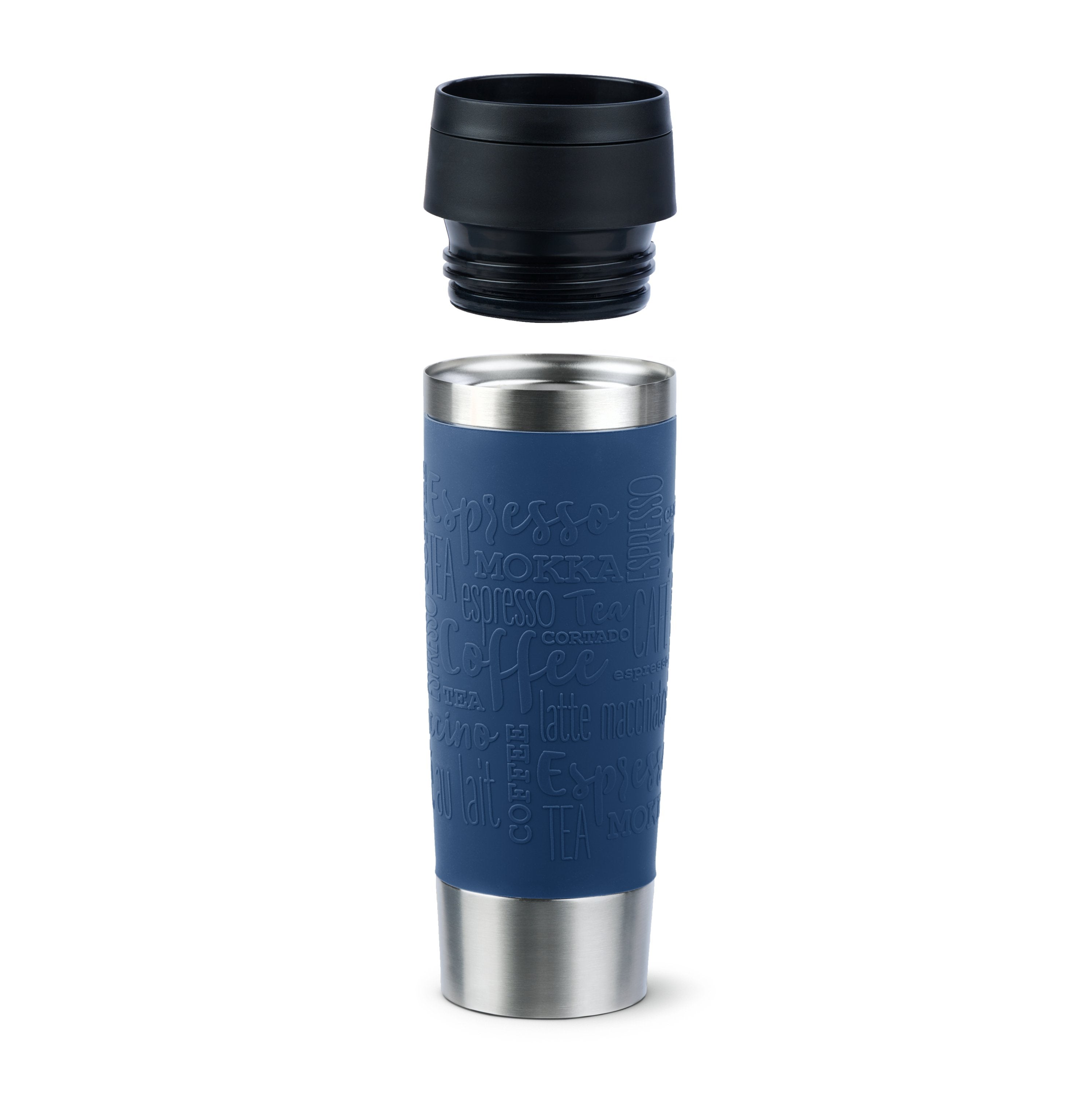 Emsa Travel Mug Taza Térmica Classic Grande Azul Oscuro/Acero Inoxidable, 0,5 Litros N2022100