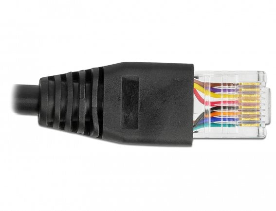 Delock Serielles Anschlusscable Mit Ftdi Chipsatz, Usb 2.0 Typ-A Stecker Zu Rs-232 Rj45 Stecker 25 Cm Schwarz