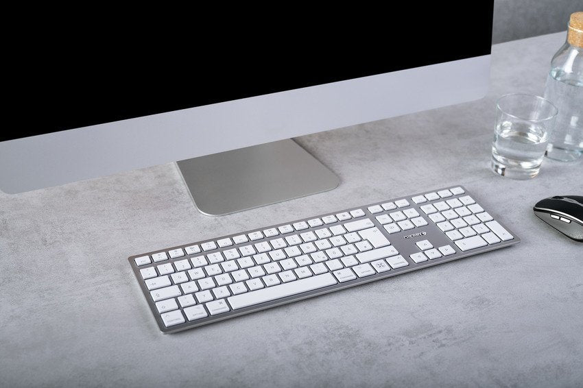 Cherry Tas Kw 9100 Slim Para Mac Diseño Pn Inalámbrico Plateado W
