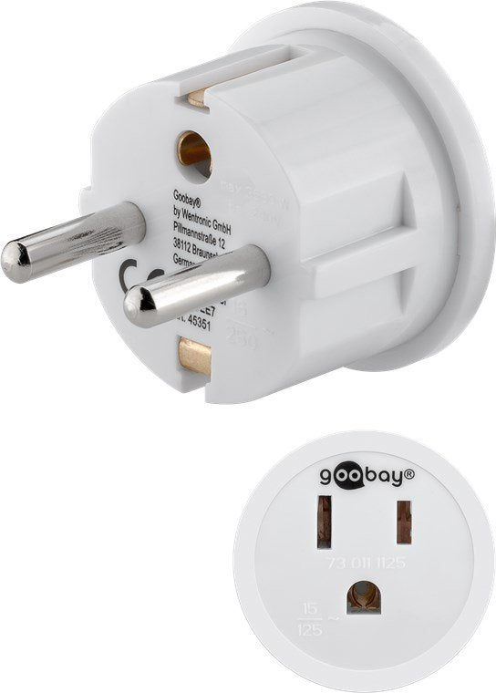 Adaptador De Viaje Es Macho Cee 7/7  A Usa/Japon Hembra 5-15