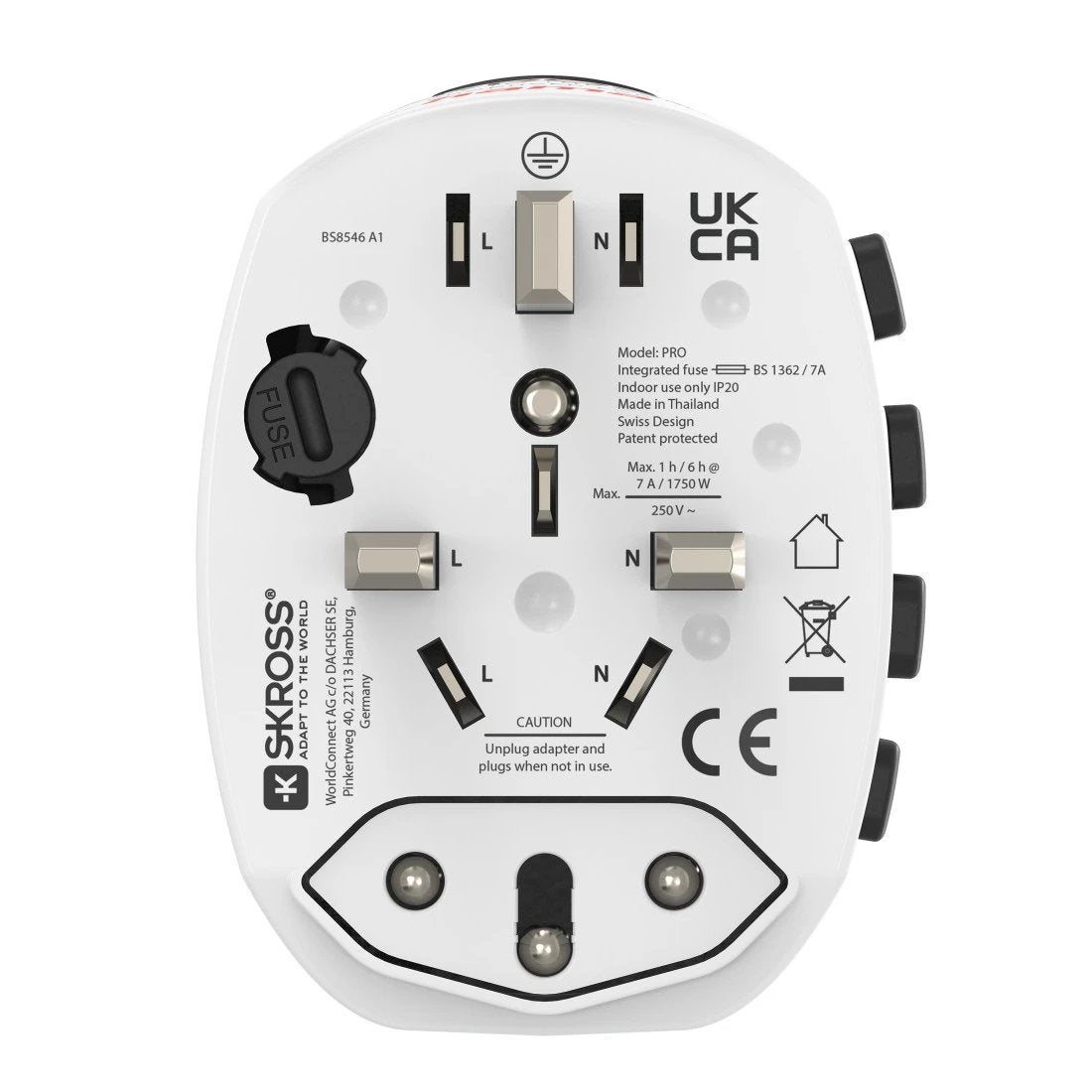 Hama World Travel Pro Adaptador Universal De Viaje - Mas De 150 Paises - 250v, 7a - Blanco