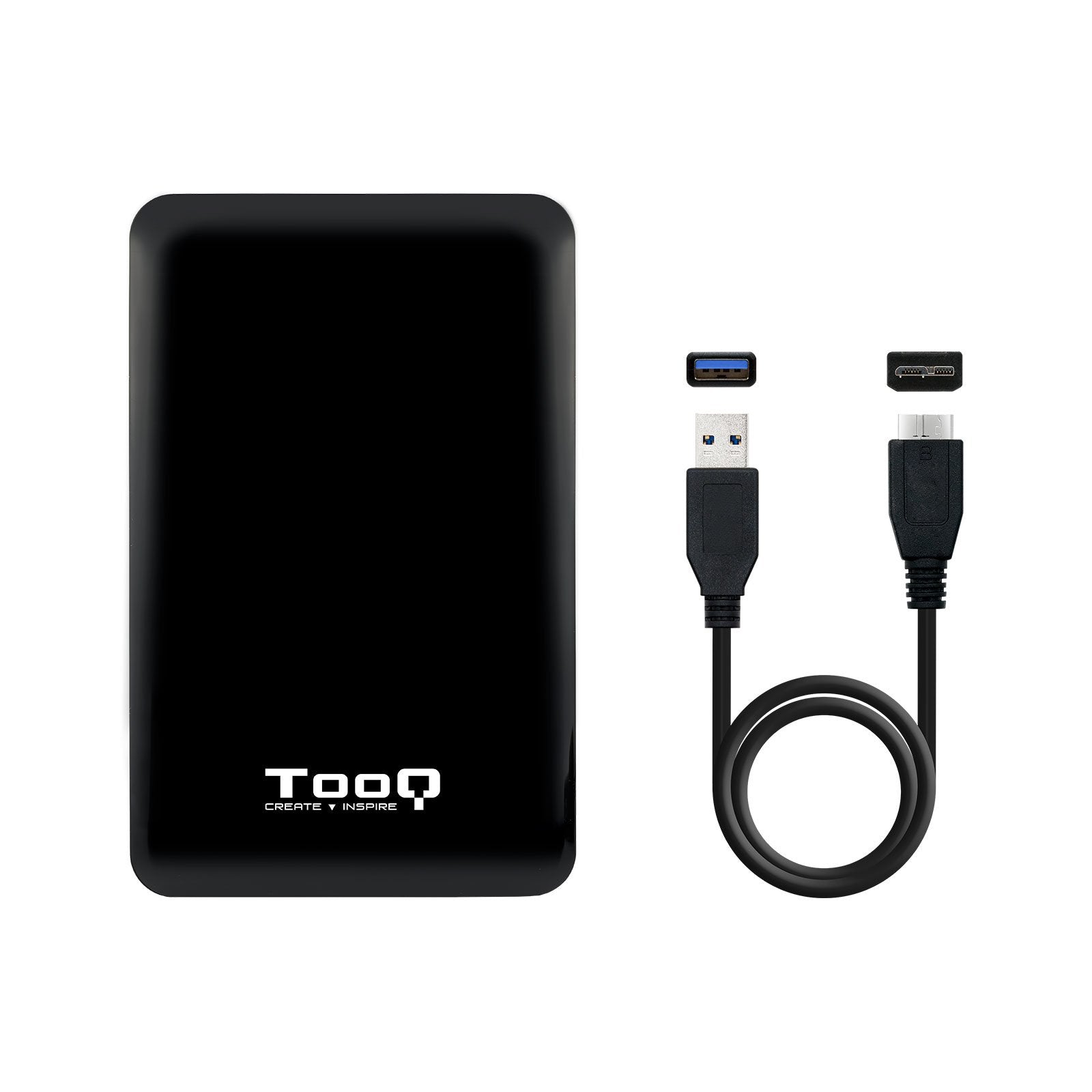 Tooq Carcasa Externa Hdd/Sdd 2.5" Hasta 7,0mm Sata Usb 3.0/3.1 Gen 1 - Ultraplana - Negro