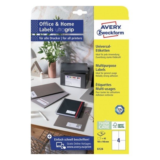 Avery Zweckform Etiquetas 6124 Blanco 105,0 X 148,0 Mm