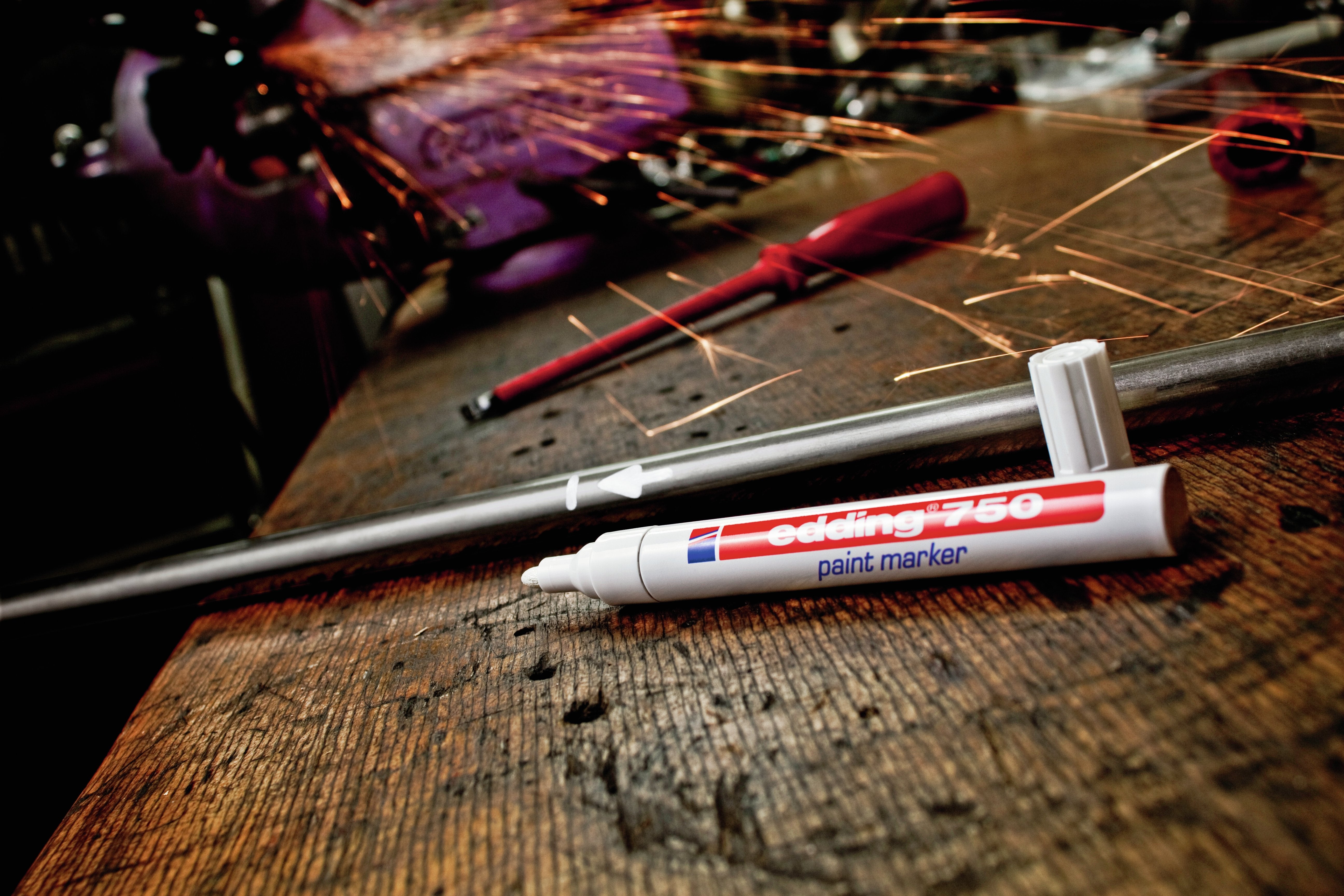 Edding Marcador Permanente 750 Tinta Opaca Punta Conica Trazo 2-4mm Azul