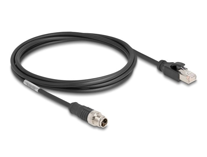 Delock 80867 Cable M12 Codificado X 8 Pin Macho A Rj45 Macho Pvc 2 M