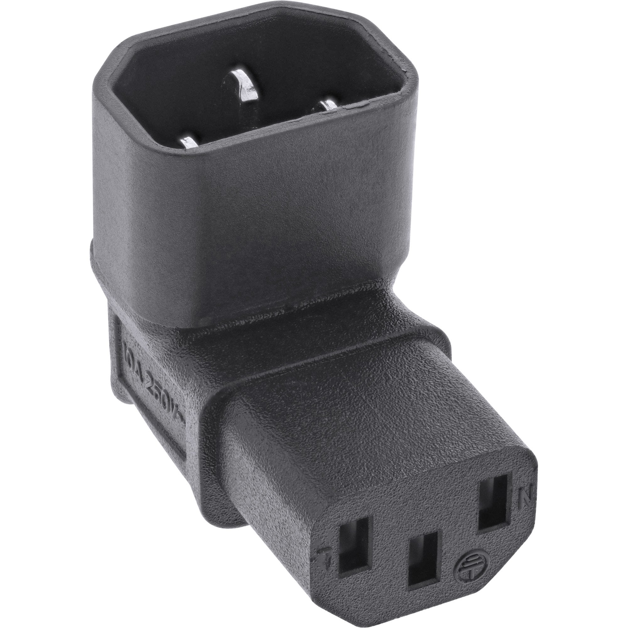 Adaptador De Alimentación Inline Iec 60320 C14/C13, Ángulo Arriba/Abajo, 3 Pines