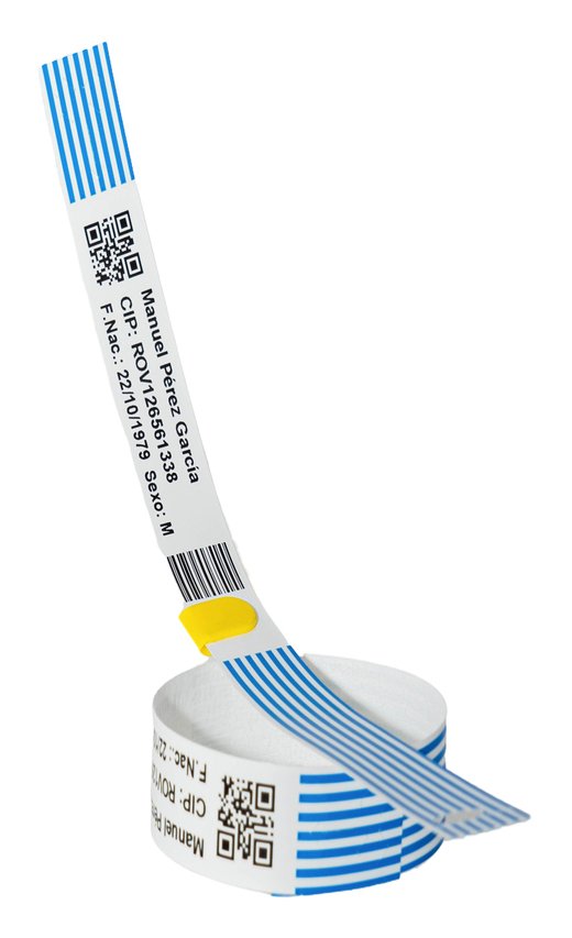 Brother Caja De 20 Rollos De Etiquetas Hospitalarias Imprimibles Azules De 20 X 254mm - 125 Pulseras/Rollo