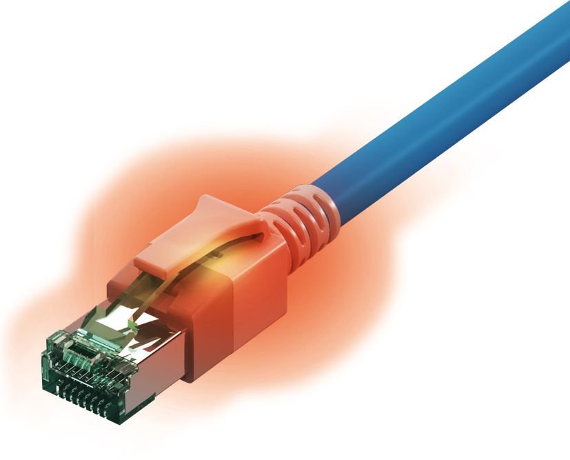 Easylan Dualboot Led Cable De Red Rj45 S Ftp Cat.6a (Class Ea), Mit Sacon Stecker, Lsoh, Blau, 2 M