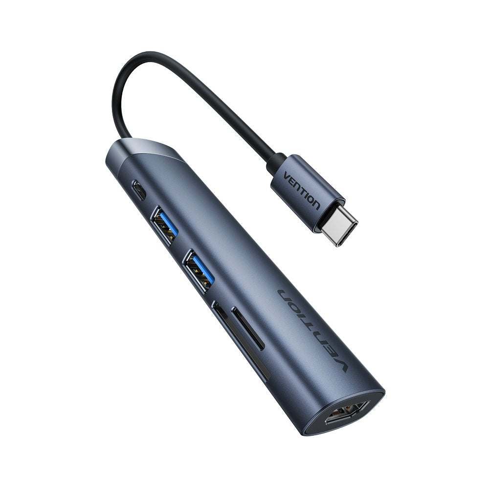 Docking Usb Tipo-C Vention Thjhb 1xhdmi 4k 2xusb 1xusb Tipo-C Pd Gris