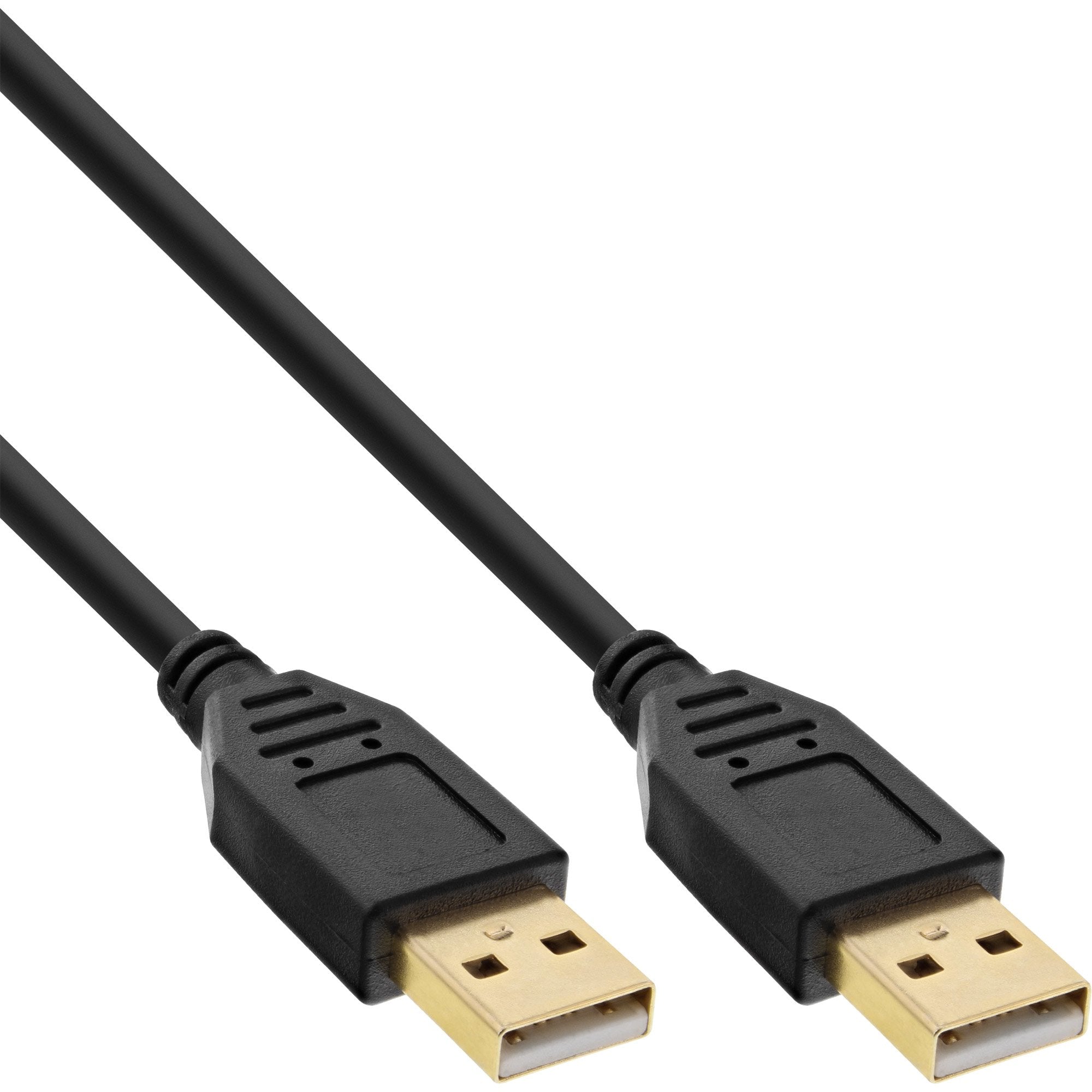 Cable Usb 2.0 Inline, Am/Am, Negro, Contactos Chapados En Oro, 2 M