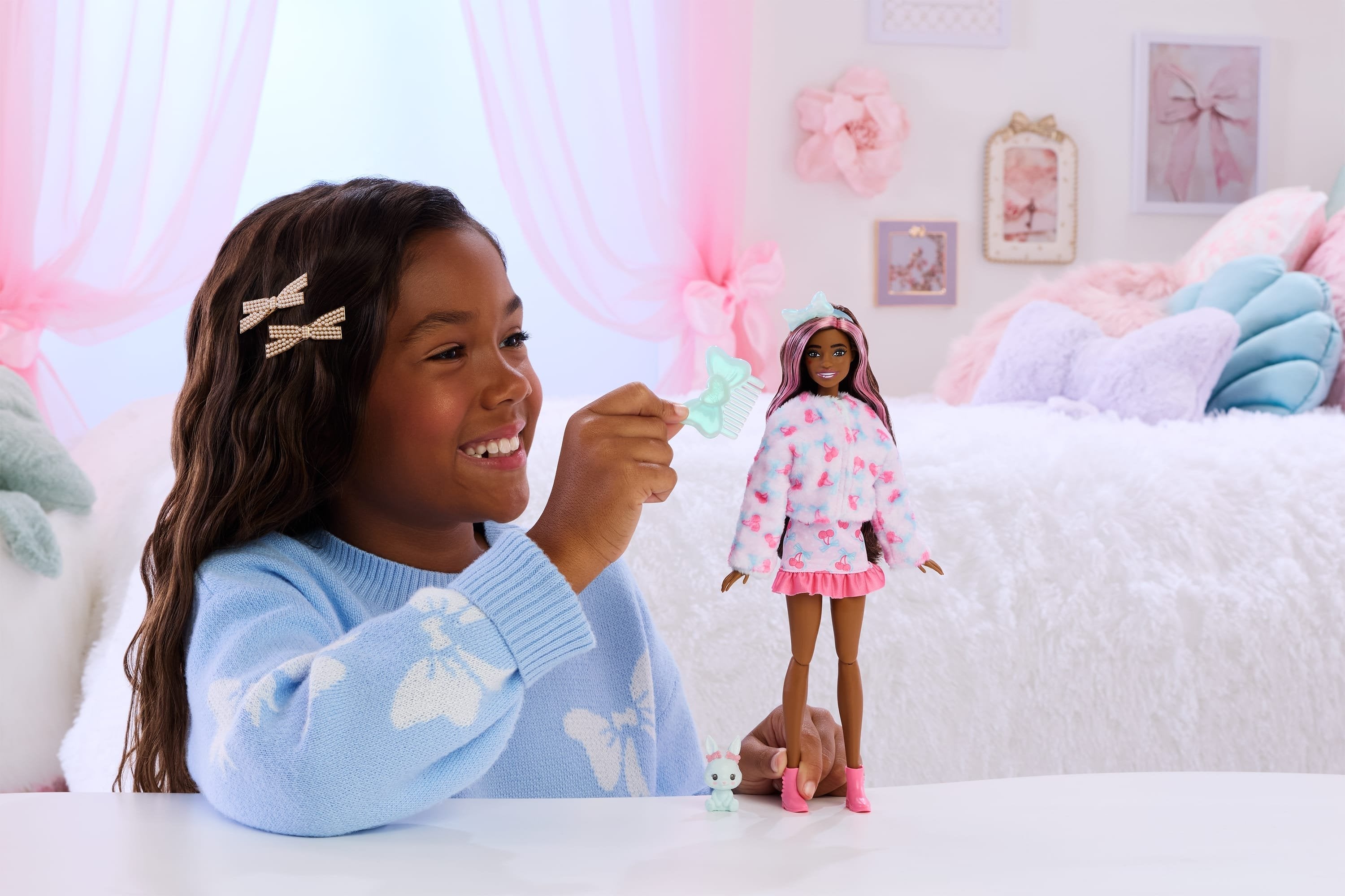 Muñeca Conejito Menta Cutie Reveal Lazos Dulces Barbie