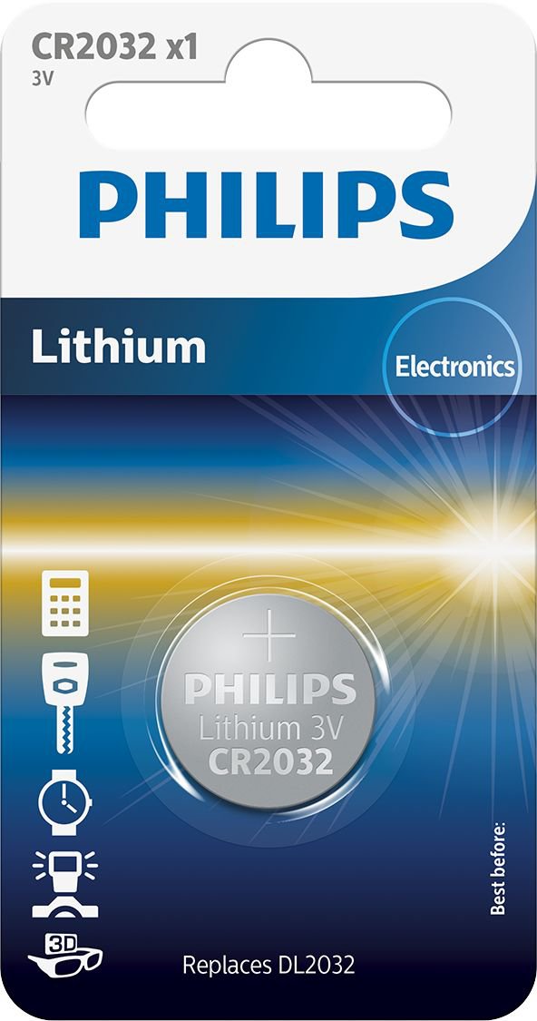 Pila De Botón Philips Cr2032 3v