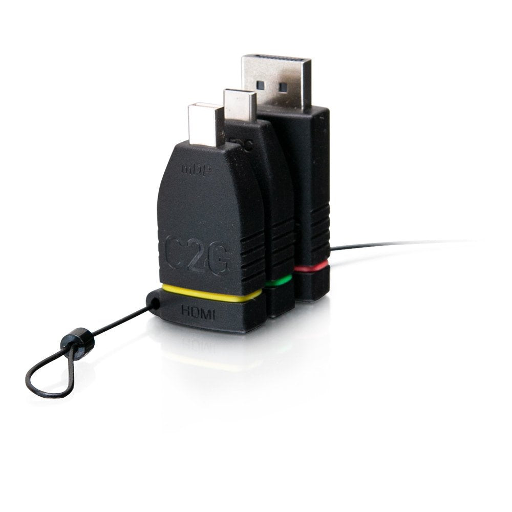 C2g 29878 Cambiador De Género Para Cable 3x Hdmi Mini Displayport, Displayport, Usb C Negro