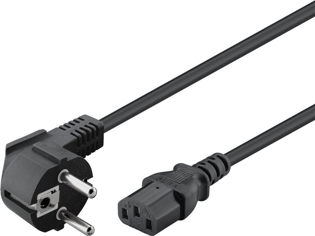 Cable Alimentacion Cee-7/7 90º Schuko A C13 2,50m Negro Goobay