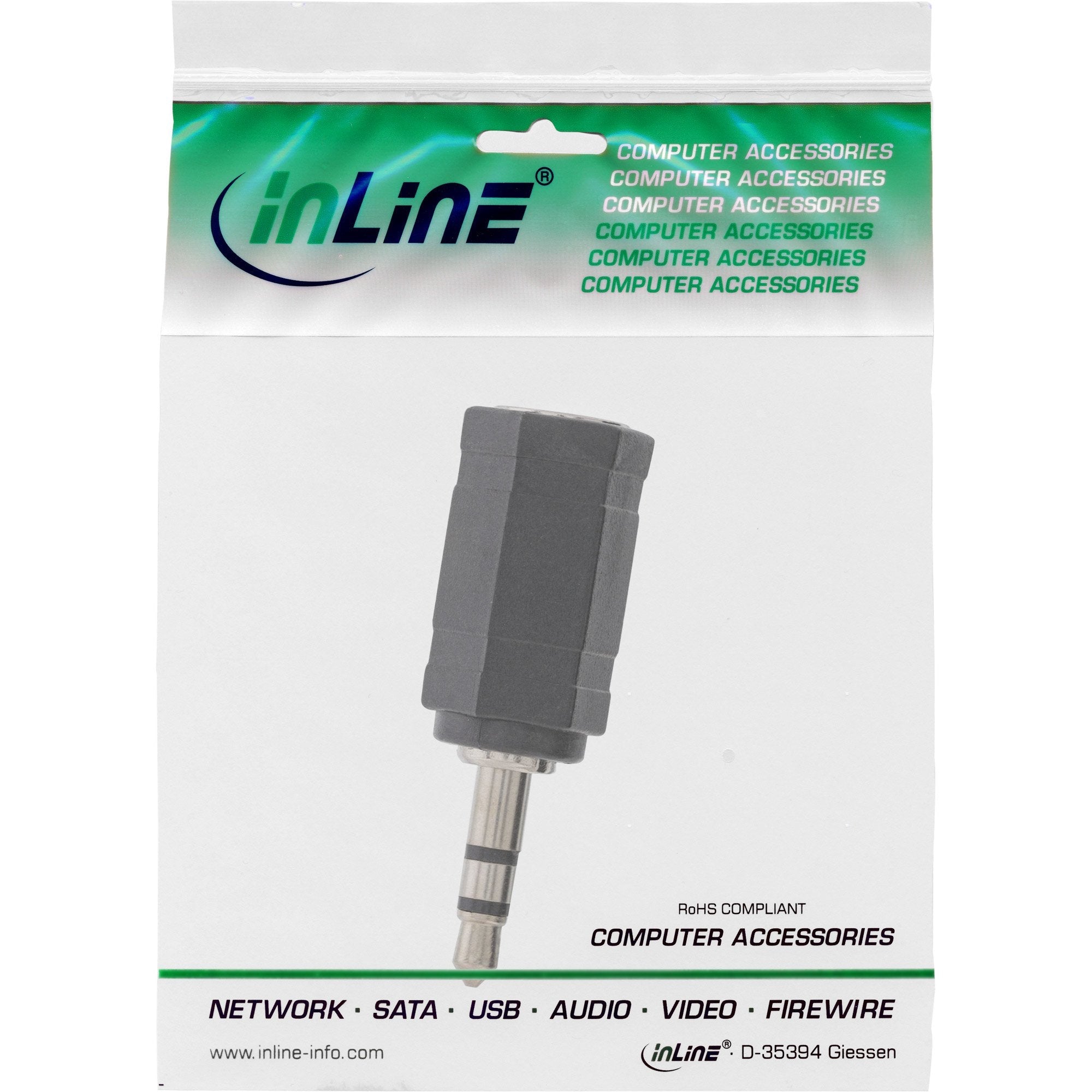 Inline® Audio Adaptador 2.5mm Jack Hembra / 3.5mm Macho Stereo
