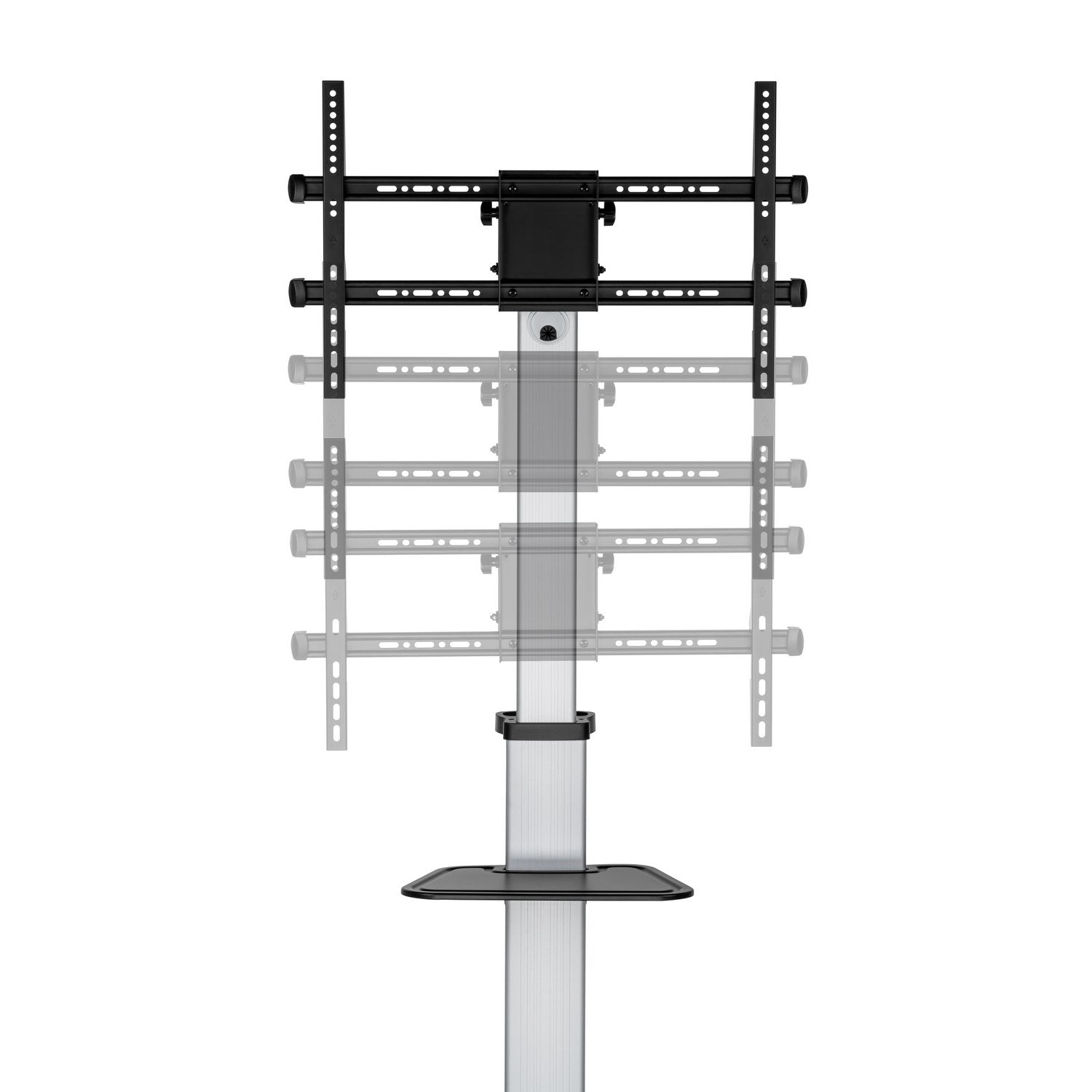 Aisens Soporte De Suelo Con Rueda, Bandeja Para Dvd Para Monitor / Tv 50kg De 37-86, Negro-Plata