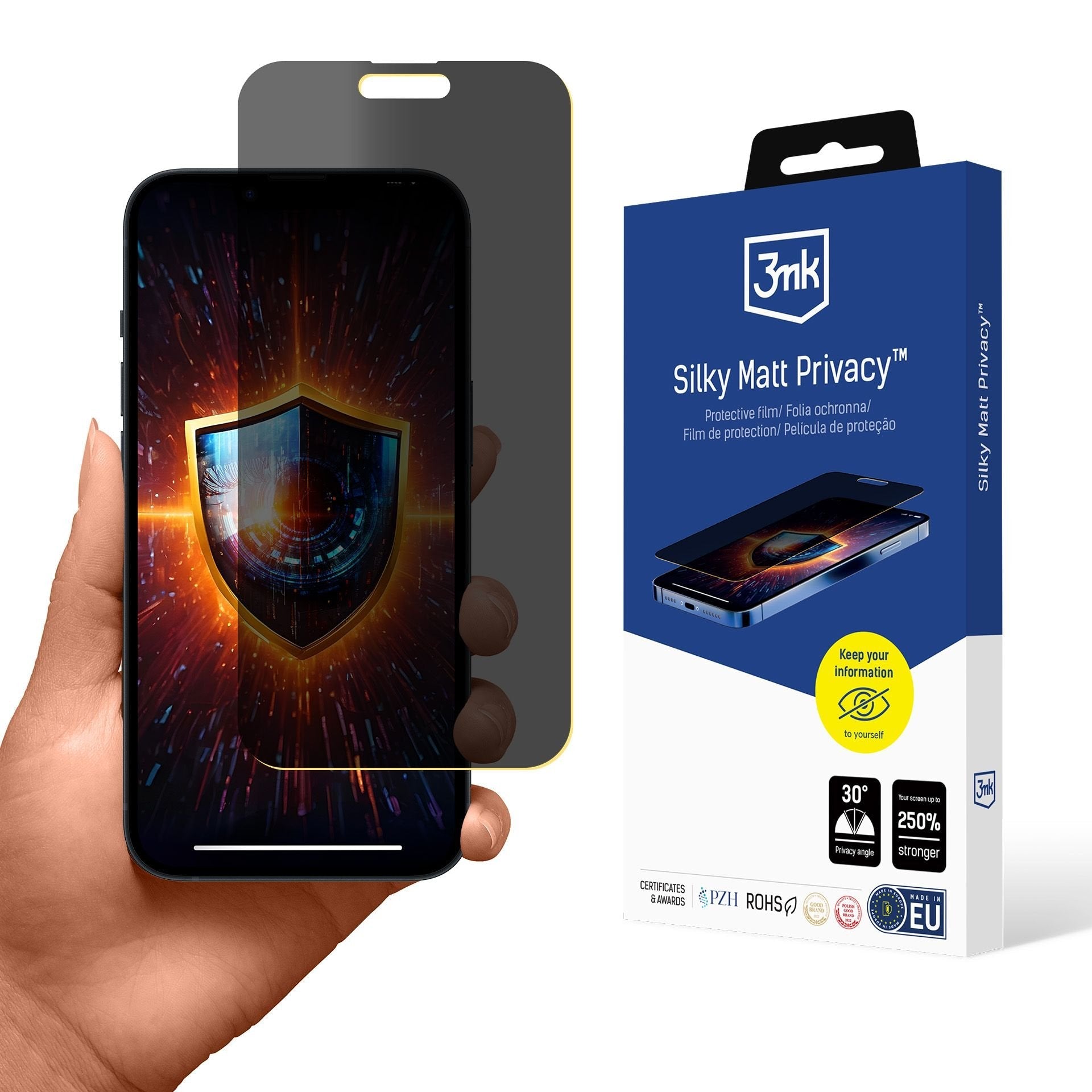 3mk Silky Matt Privacy Screen Protector For Apple Iphone 15 Pro Max