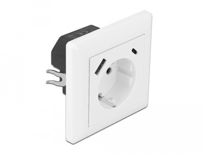 Delock Enchufe De Pared Con Dos Puertos De Carga Usb 3,4 A, 1 X Usb Tipo-A Y 1 X Usb Type-C