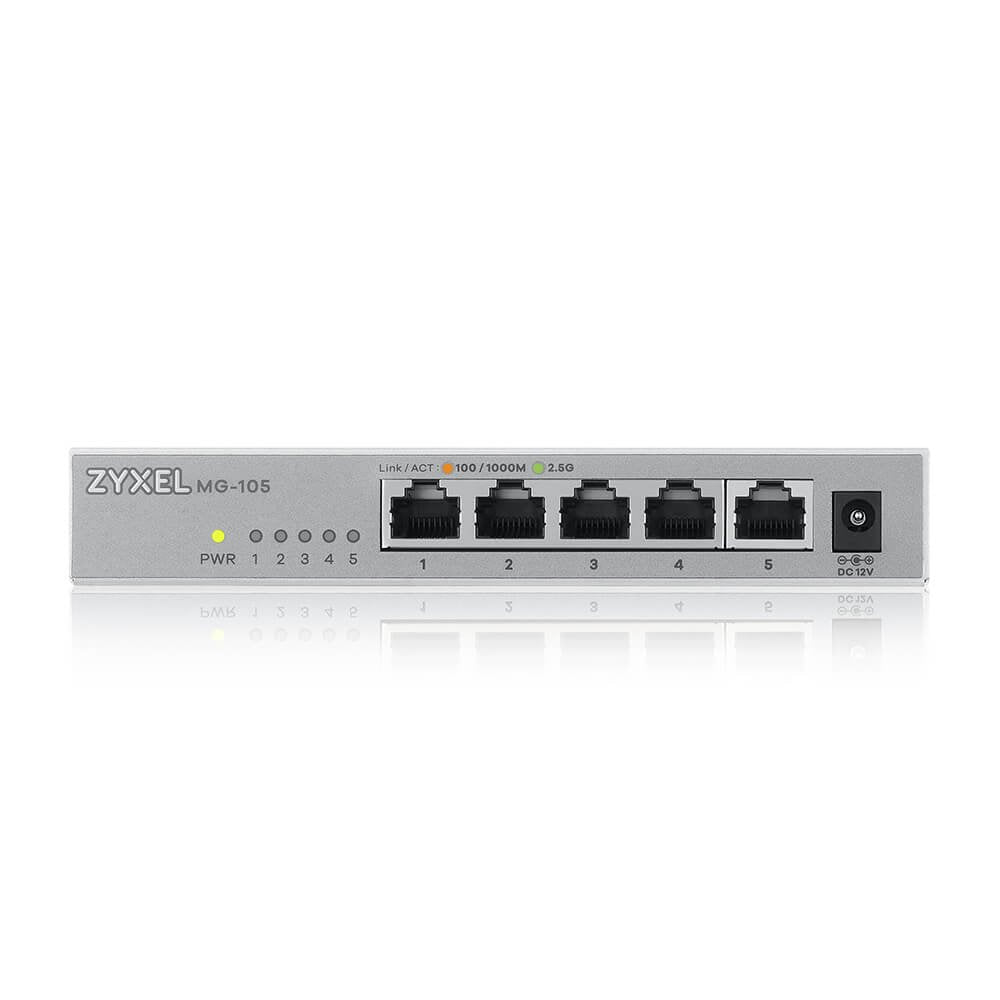 Zyxel Switch Unmanaged Layer2 5 Port Â&Hll 5x 10/2.5 Gbe Â&Hll 1x Sfp + Â&Hll Desktop Â&Hll Ventiladorlos Â&Hll Xmg-105