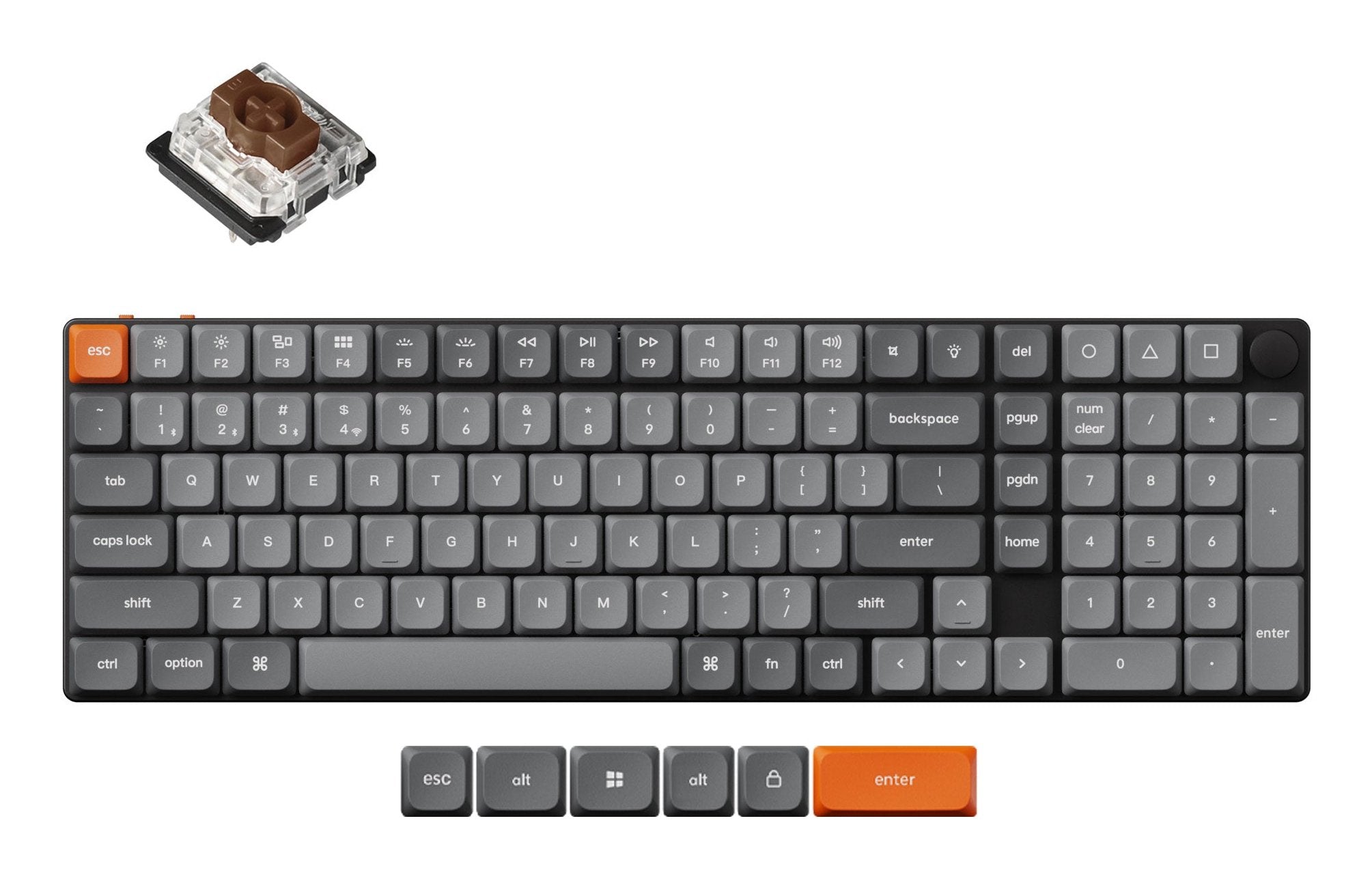 EAN 4895248888222 - Keychron K17 Max QMK teclado Universal USB + RF Wireless + Bluetooth Inglés Negro imagen 1
