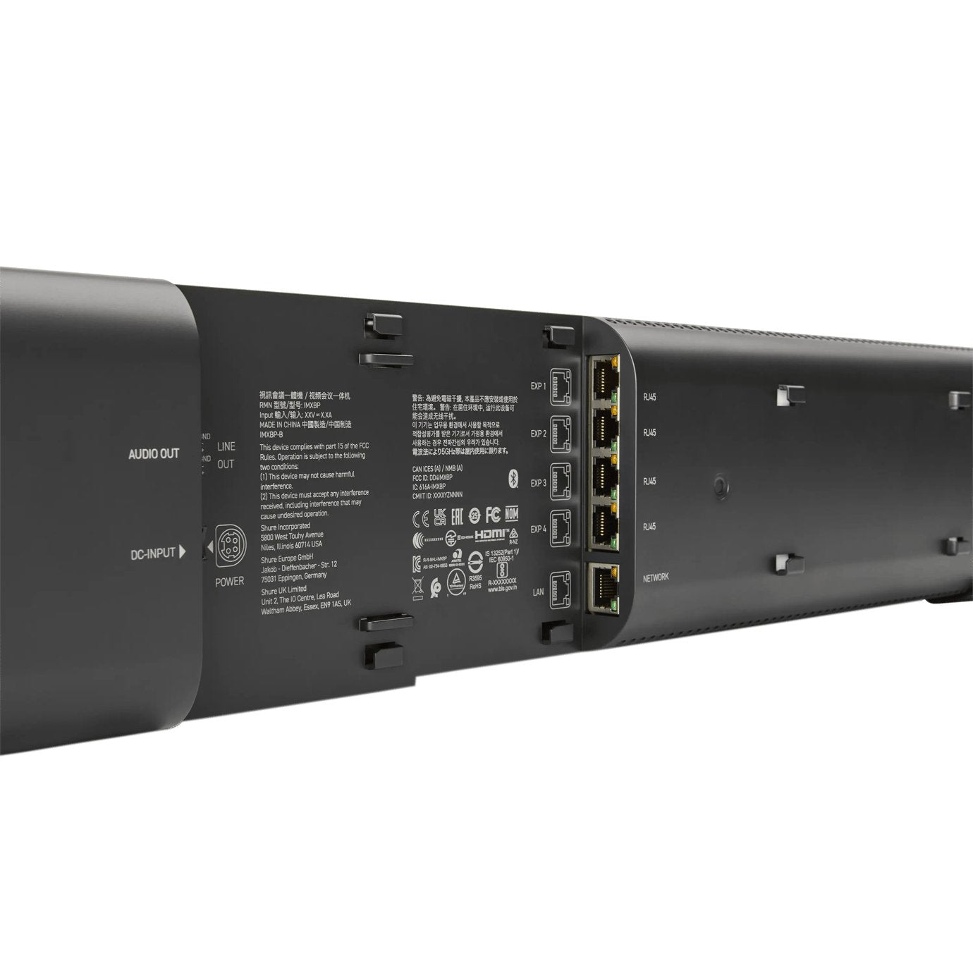 Shure Intellimix Pro Kit Barra De Videoconferencia Todo En Uno (Barra De Vídeo Panel Táctil Imxtp10 Inyector (Poe)) Negro Power Adapter Included