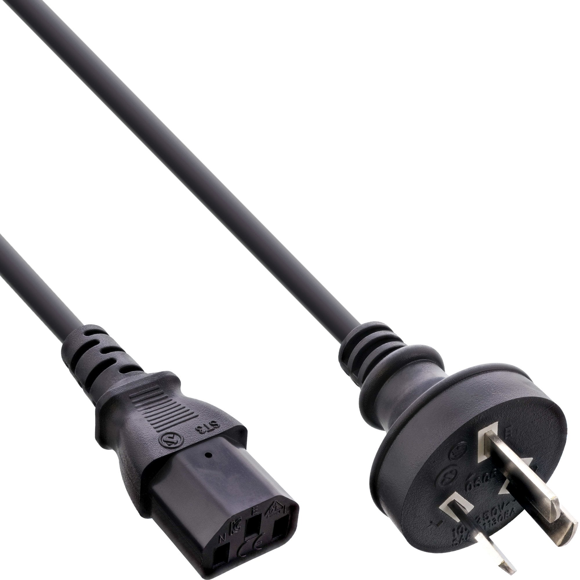 Cable De Alimentación Inline, Australia A 3 Pines Iec C13, Negro, 5,0m