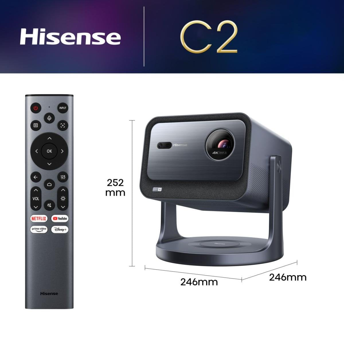 EAN 6942351409382 - Hisense C2 2000 lúmenes ANSI UHD 4K (3840x2160) Gris imagen 2