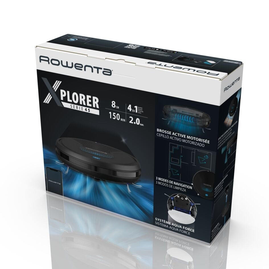 Robot Aspirador Rowenta Explorer Serie 45 Rr8275wh Friegasuelos Autonomía 2.5h