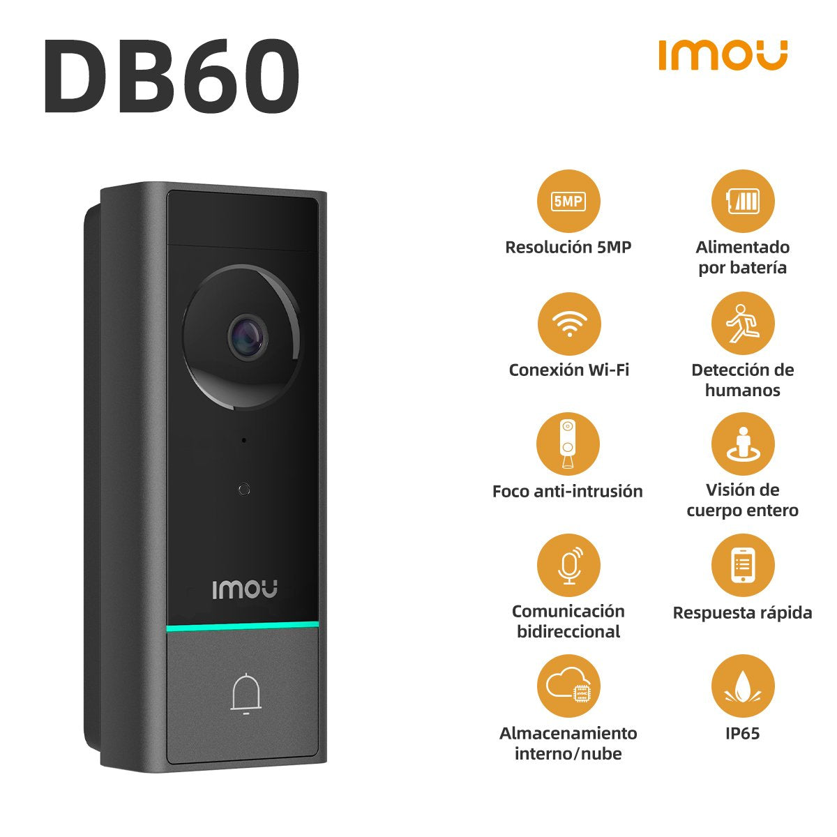 Imou Db60 Kit Timbre Inalámbrico Negro