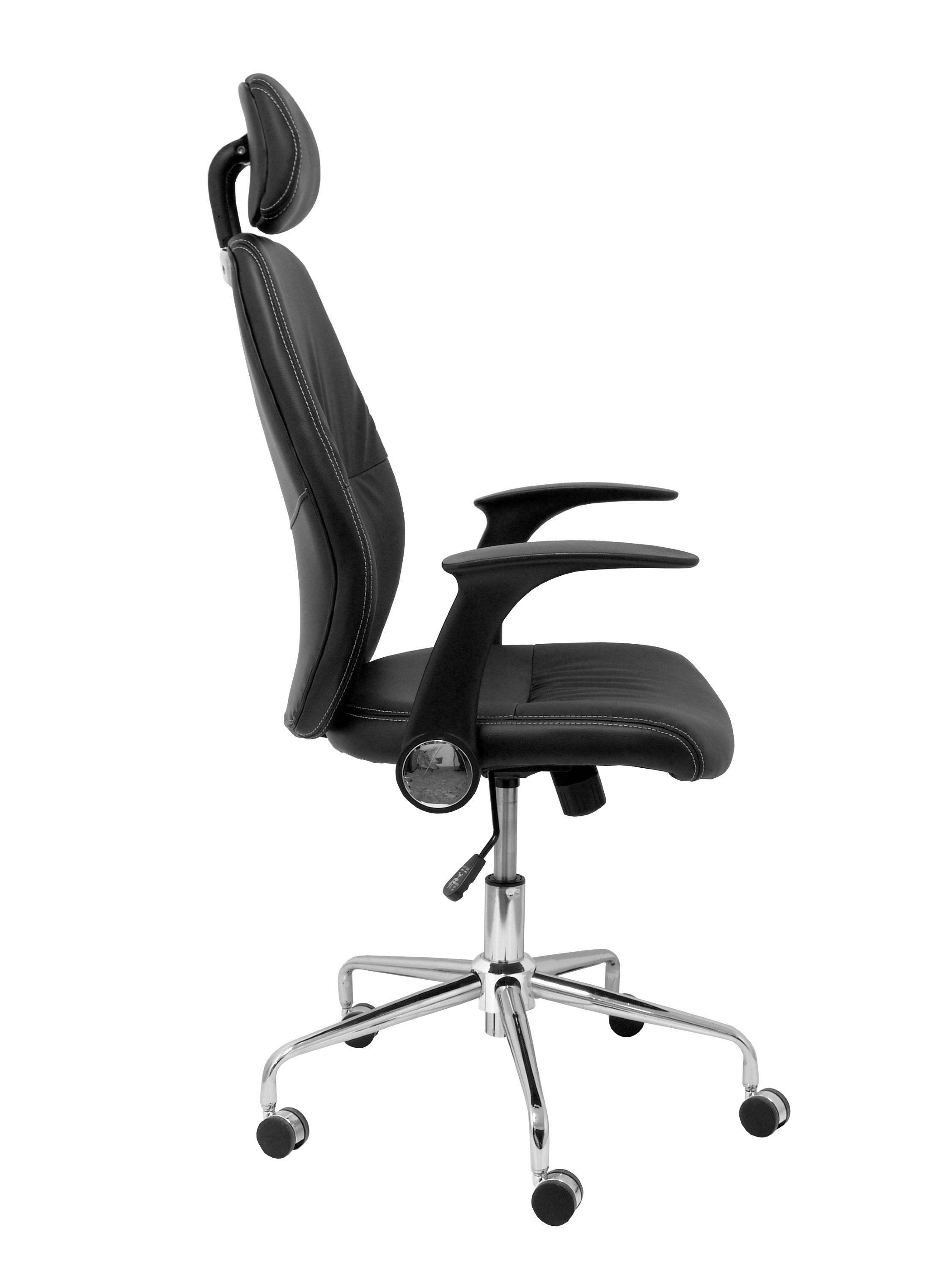 Silla Huelves Similpiel Negro Con Cabecero