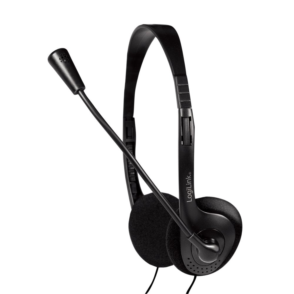 Auriculares Logilink Hs0052 On-Ear  3.5mm  Negro, 1.8m Cable