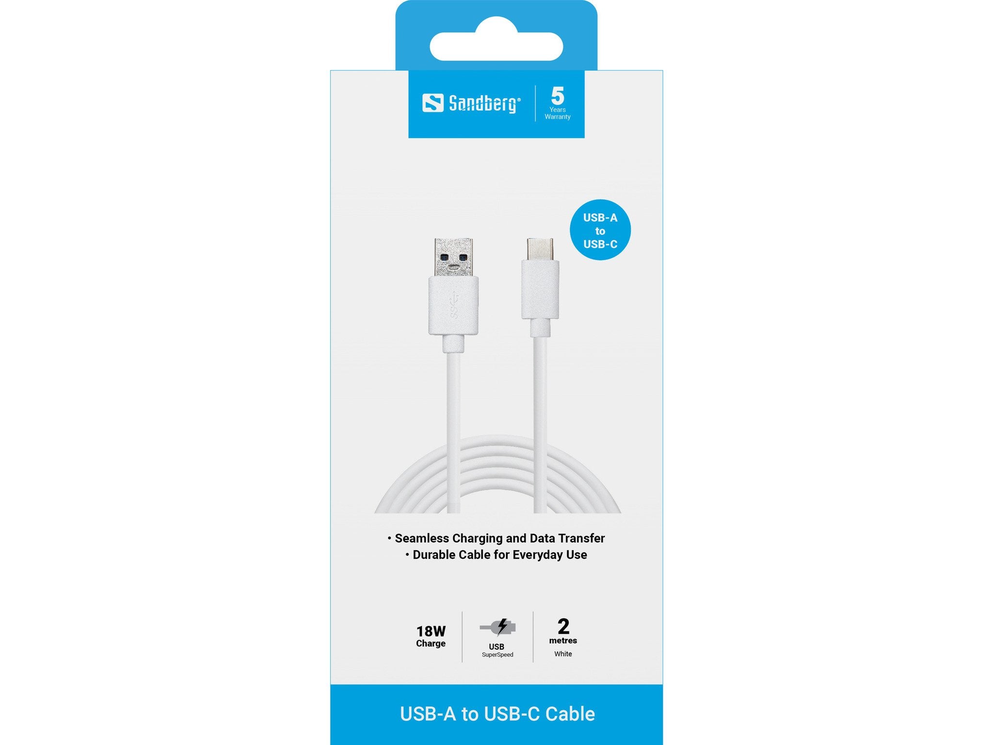 EAN 5705730136146 - Sandberg 136-14 cable USB USB 3.2 Gen 1 (3.1 Gen 1) USB C USB A Blanco imagen 2