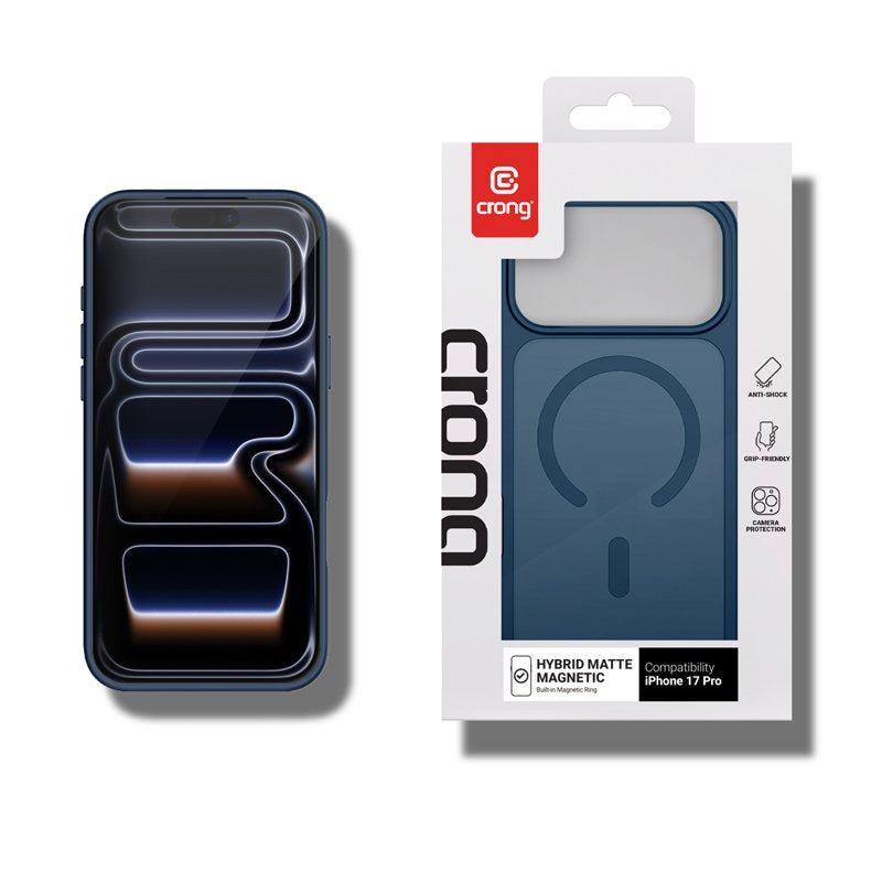 Etui Hybrid Matte Magnetic Etui Magsafe Iphone 17 Pro Granatowe