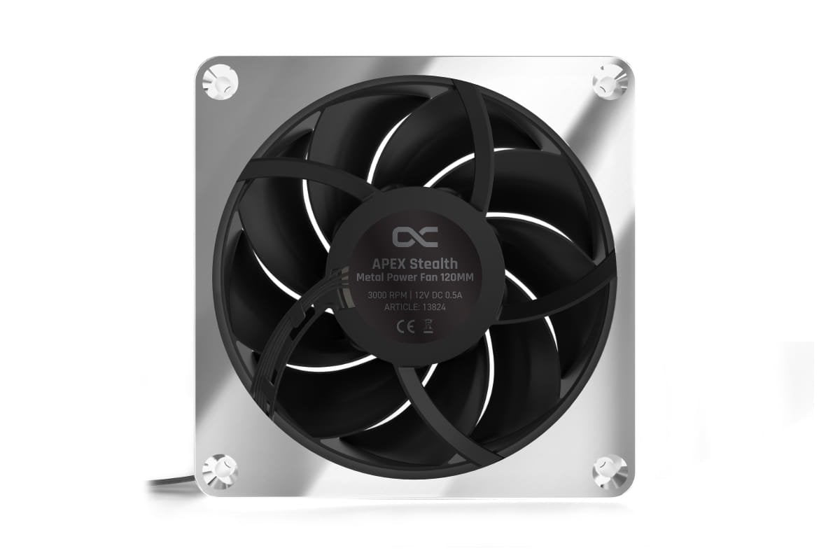 Alphacool Apex Mealth Metall Power Ventilador 120 Mm, 3.000 U/Min - Chrome