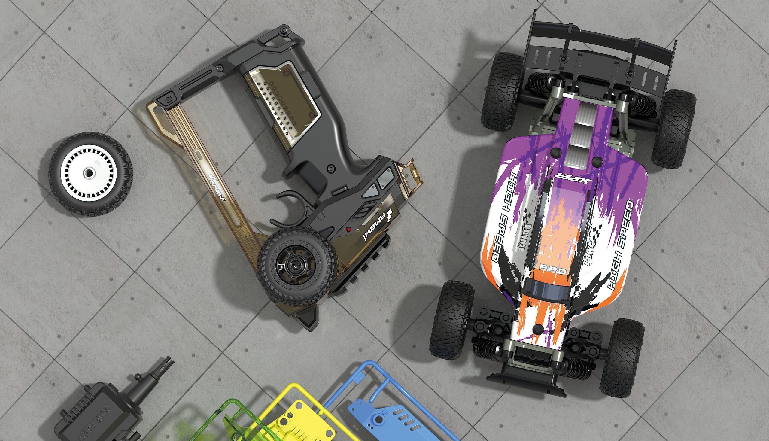 Amewi Rc Auto Race Hggy Diy/Ohne Akku 51teile Hnt/8+