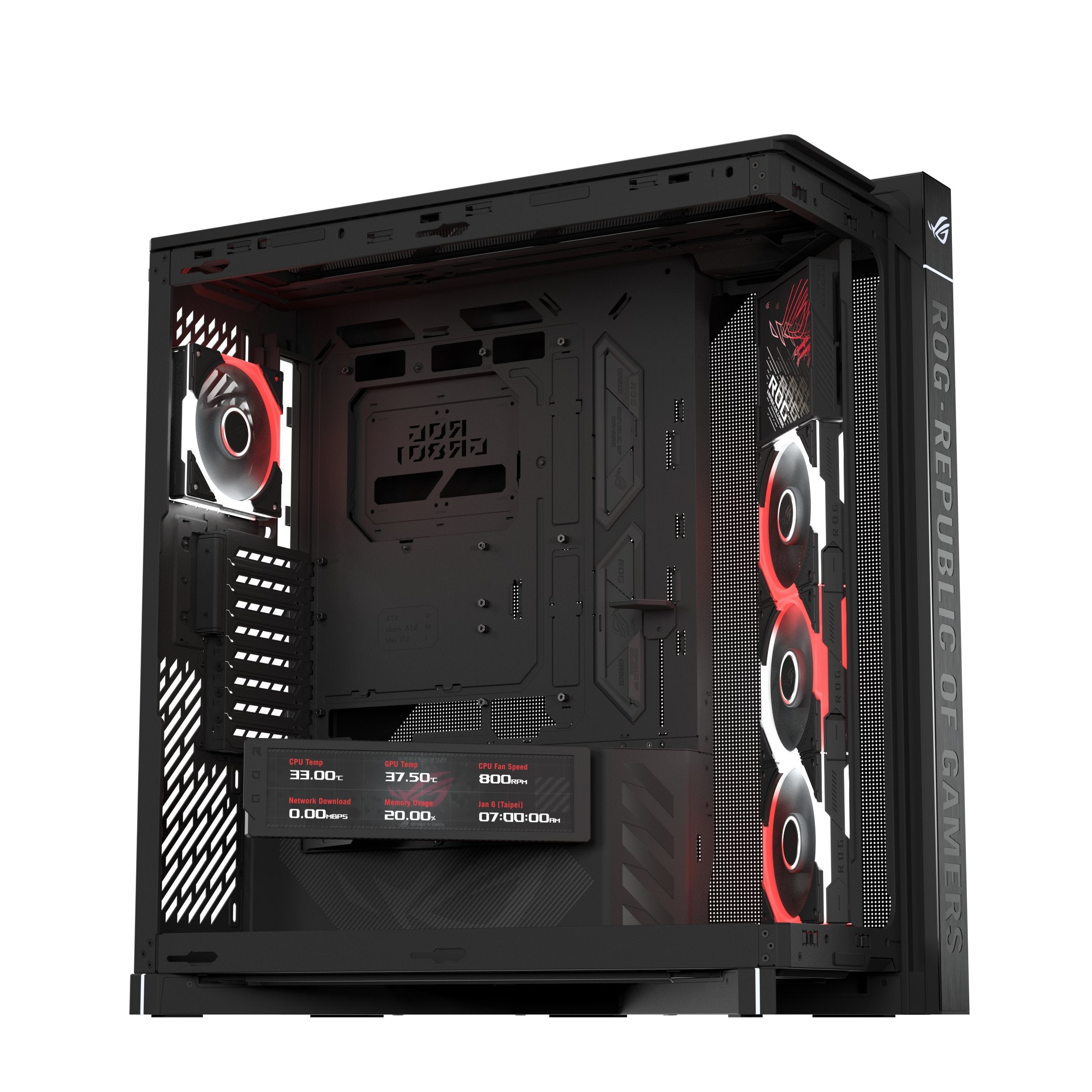 Asus Rog Cronox Gr801 Curve Tg Argb Black Midi Tower Negro