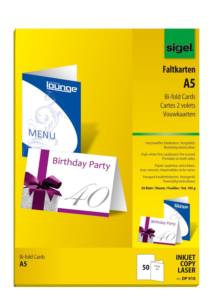 Sigel Faltkarten Din A5 Blanco - Material De Oficina - A4