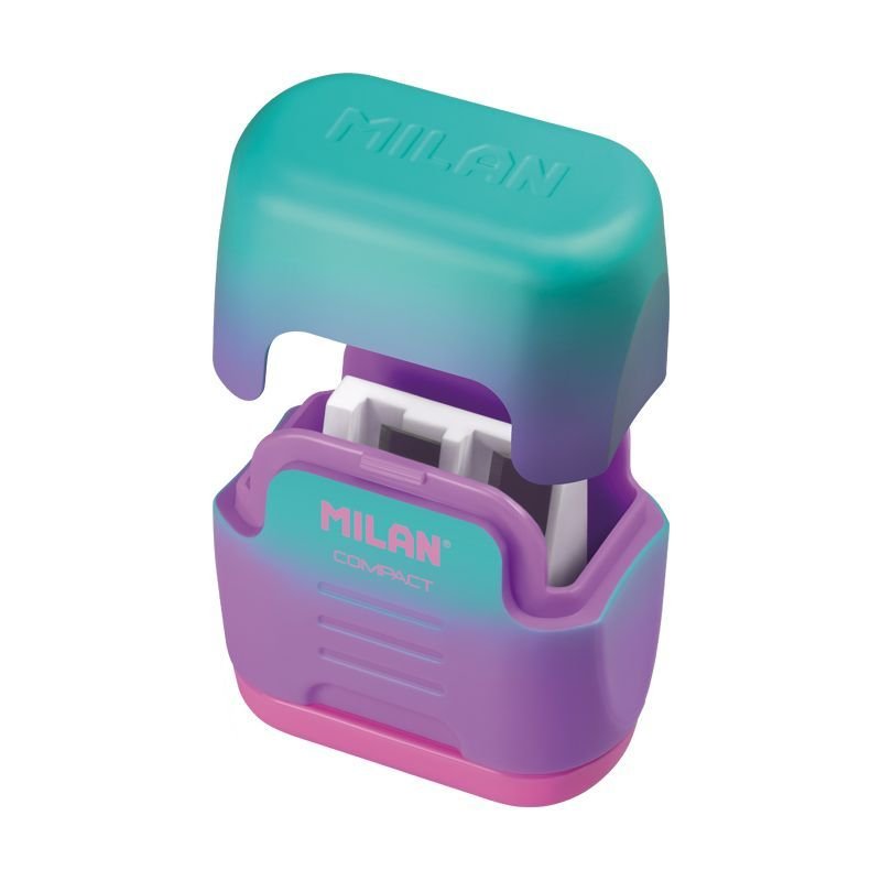 Milan Afilalápices Compact Sunset Doble Con Depósito 4 Colores Expositor -24u-