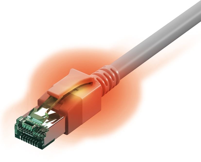 Easylan Dualboot Led Cable De Red Rj45 S Ftp Cat.6a (Class Ea), Mit Sacon Stecker, Lsoh, Grau, 0,5 M
