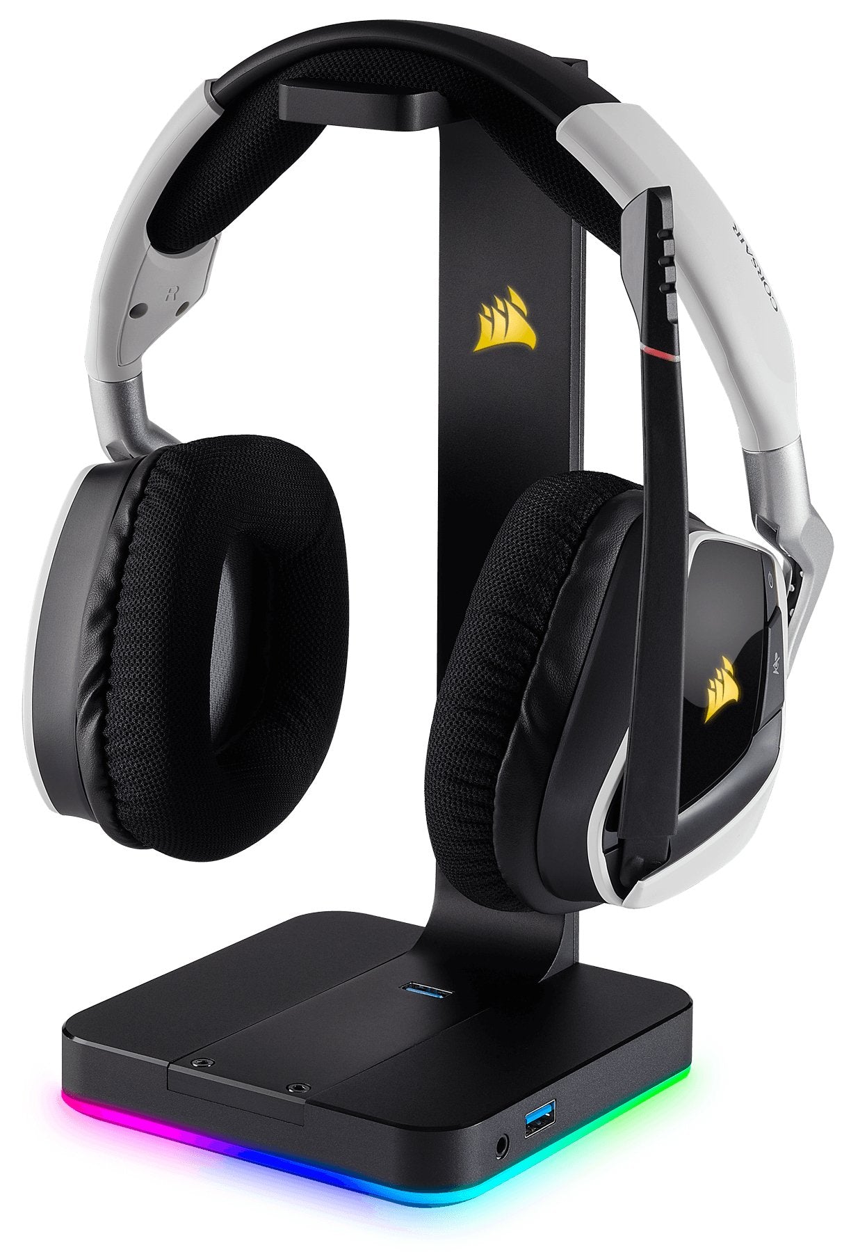 Soporte Auriculares Corsair Aluminio Rgb Y 7.1 Surround Sound Corsair St100 Rgb Premium, Auriculares, Interior, Negro, Respaldo