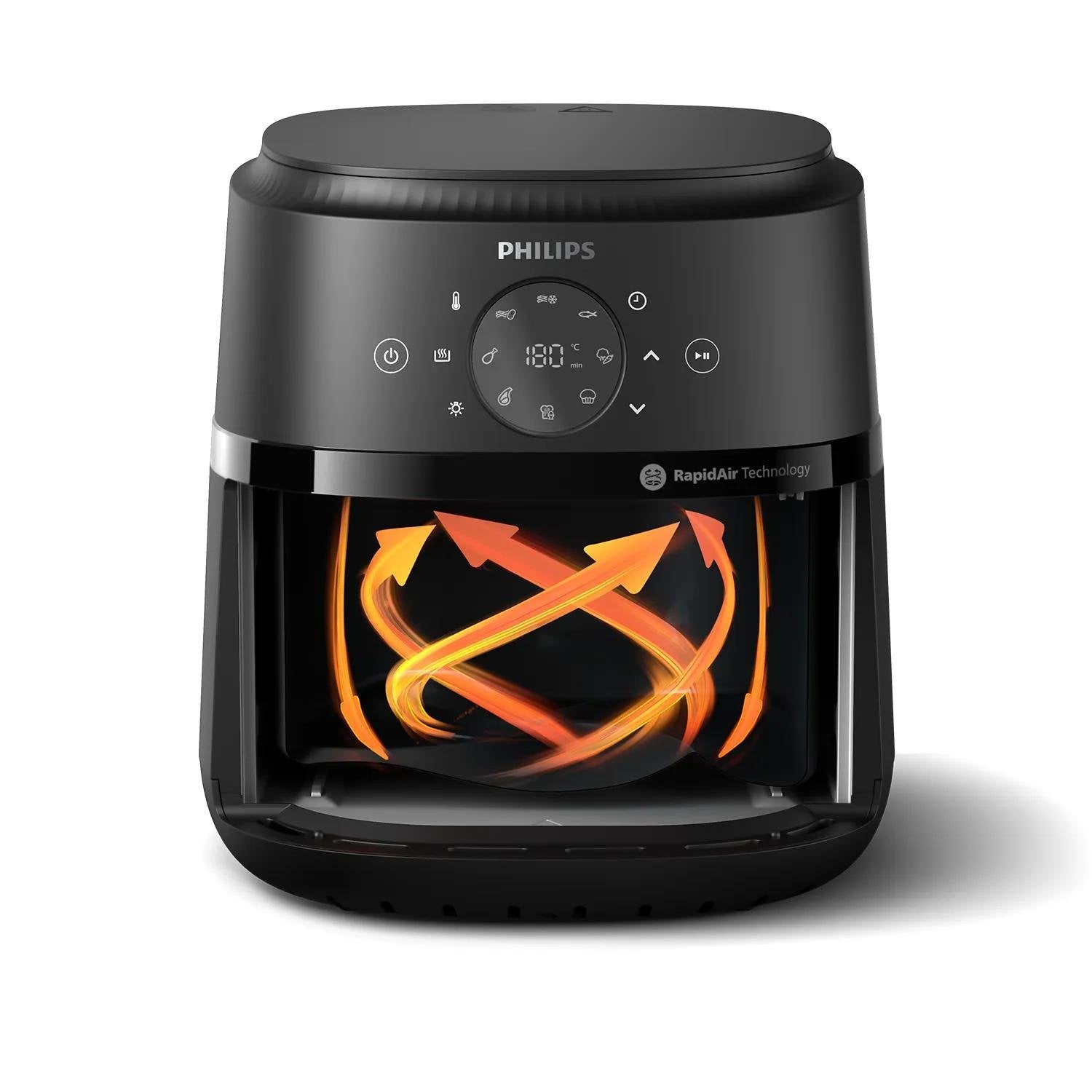 EAN 8720389034770 - Philips 2000 series NA221/00 freidora Sencillo Independiente 1500 W Freidora de aire caliente Negro, Plat imagen 6