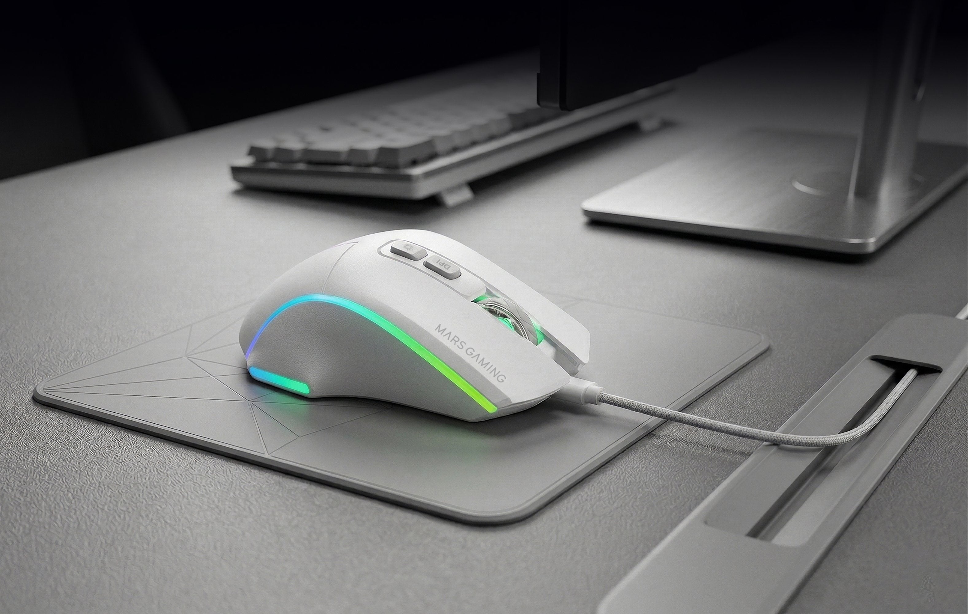 Mouse Mars Gaming Wireless Y Bluetooth Mmw-Vector Tri-Mode 2.4g Ghz Bt 5.4 Usb-C 7 Botones 12000 Dpi