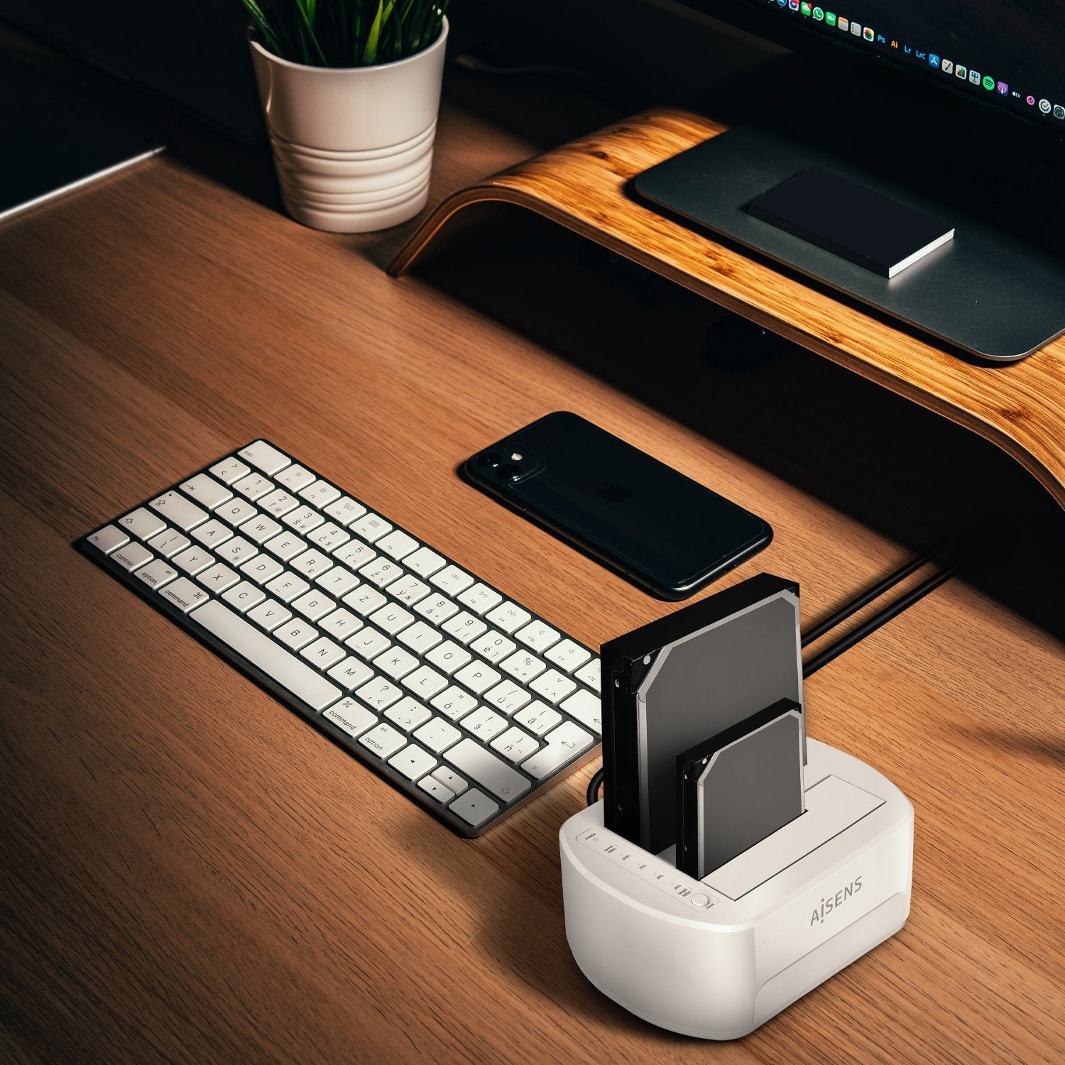Aisens Docking Station Para Discos Duros Usb 3.0/3.1 Gen1 - Clone - Blanco