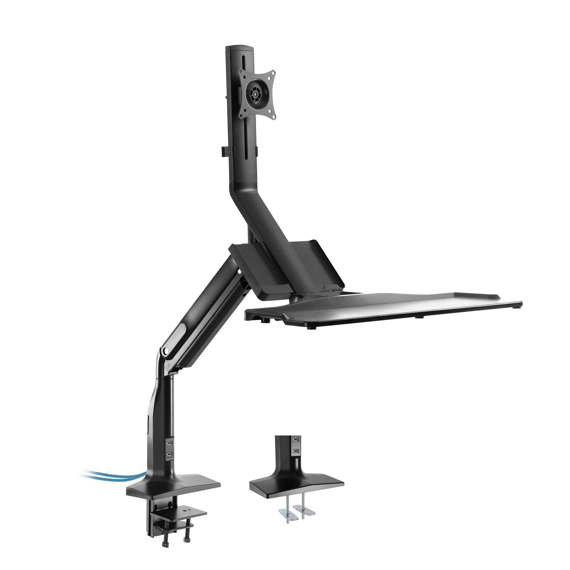 Soporte De Escritorio Para Estación De Trabajo Inline Con Elevador Y Usb 3.0, Móvil, Para Teclado, Mouse Y Monitor De Hasta 81 Cm (32"), Máx. 9 Kg