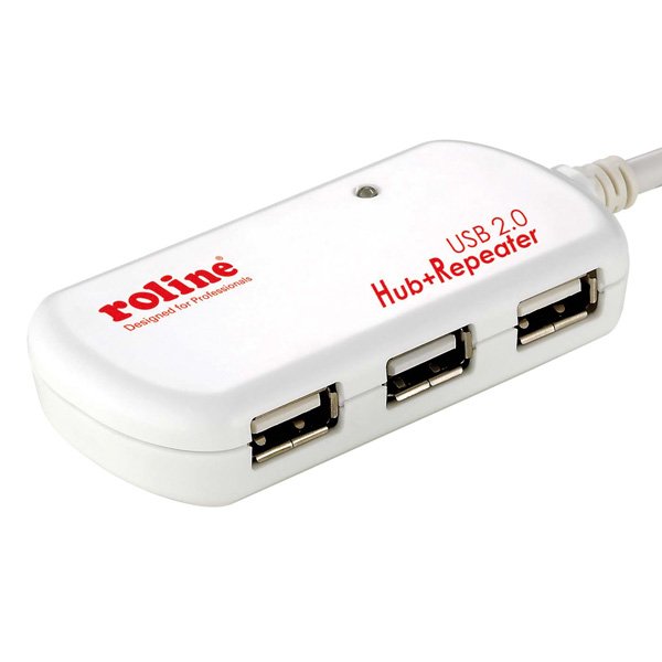Roline Usb 2.0 4-Port Hub Mit Repeater 12m