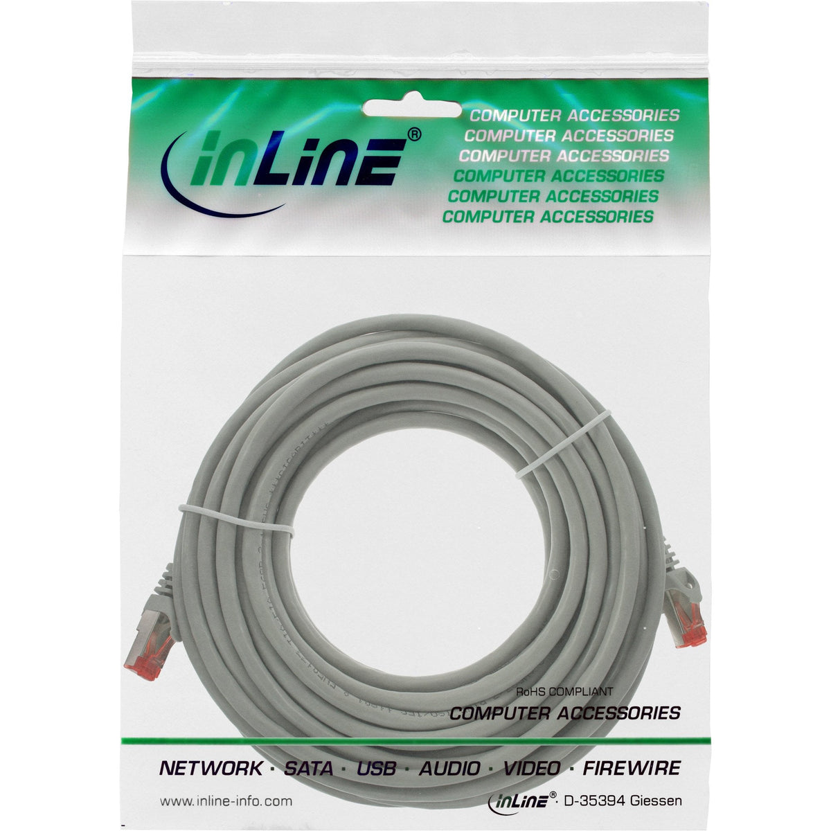 Cable De Red Inline S/Ftp Pimf Cat.6 250mhz Pvc Cca Gris 7.5m